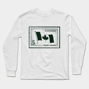 Canada Flag Postage Stamp Long Sleeve T-Shirt